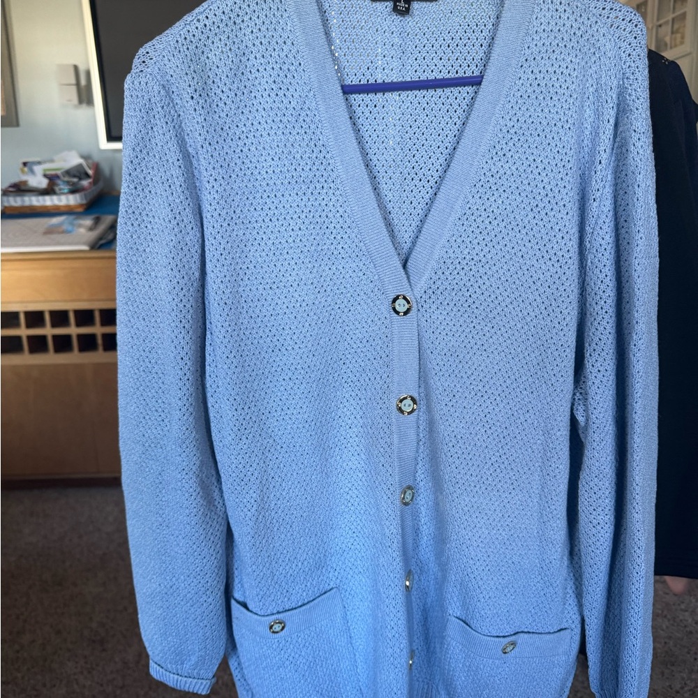 St. John Sport by Marie Gray Blue Cardigan